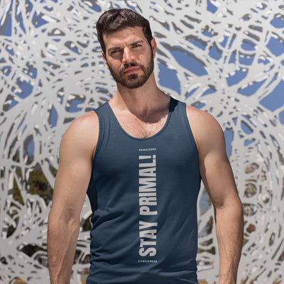 Stay Primal Tank Top - Navy Blue